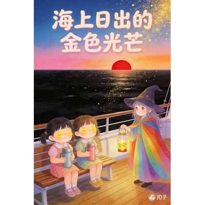 海上日出的金色光芒